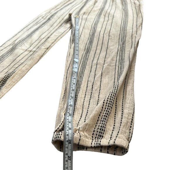 Hatch Maternity Stripe Smocked Jumpsuit Cream Size 1 Small Coastal Beachy Scandi - Picture 7 of 10